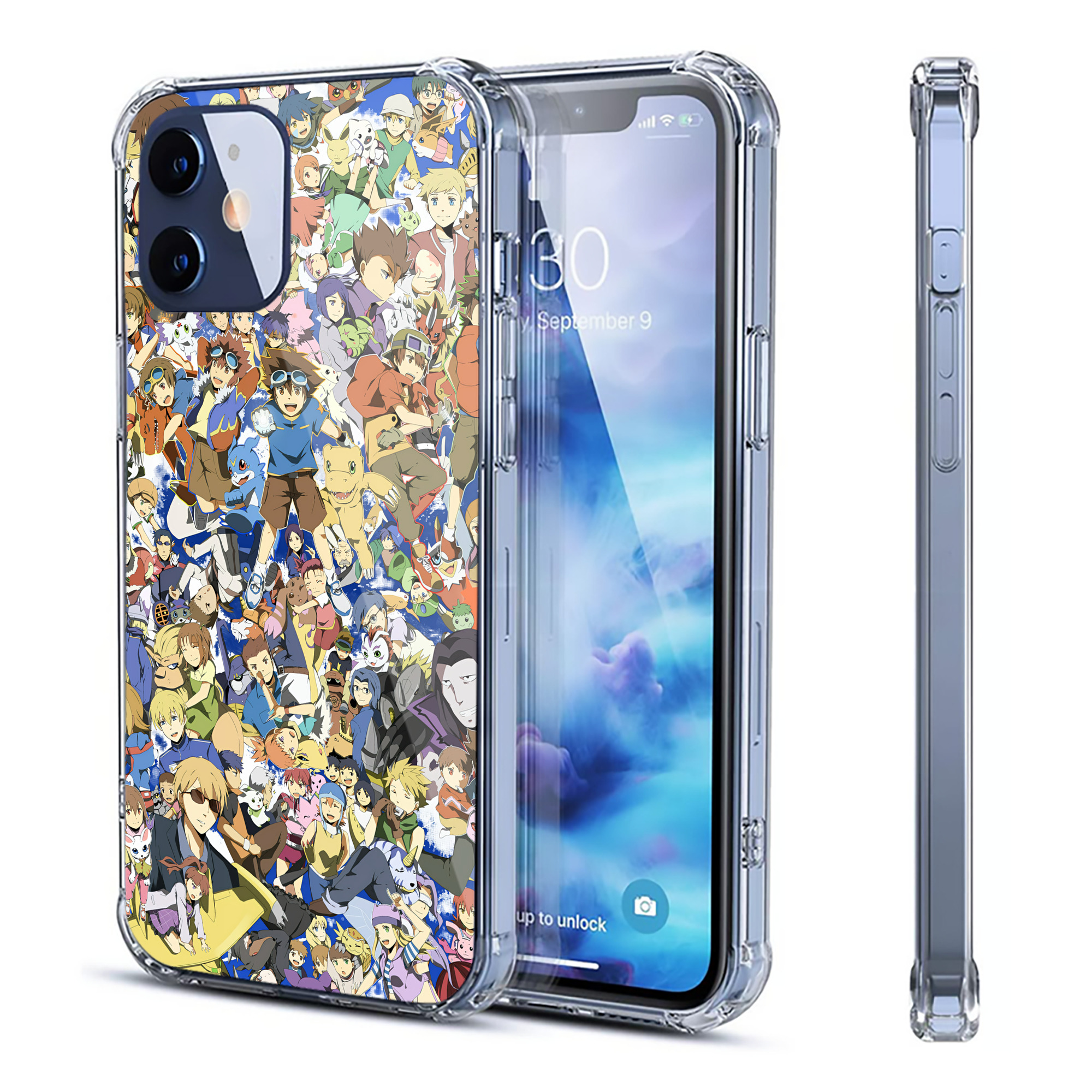 （画像用） Digimon デジタルモンスター/デジモン 【iPhone 12シリーズ対応】透明スマホケース（クリアソフトケース）